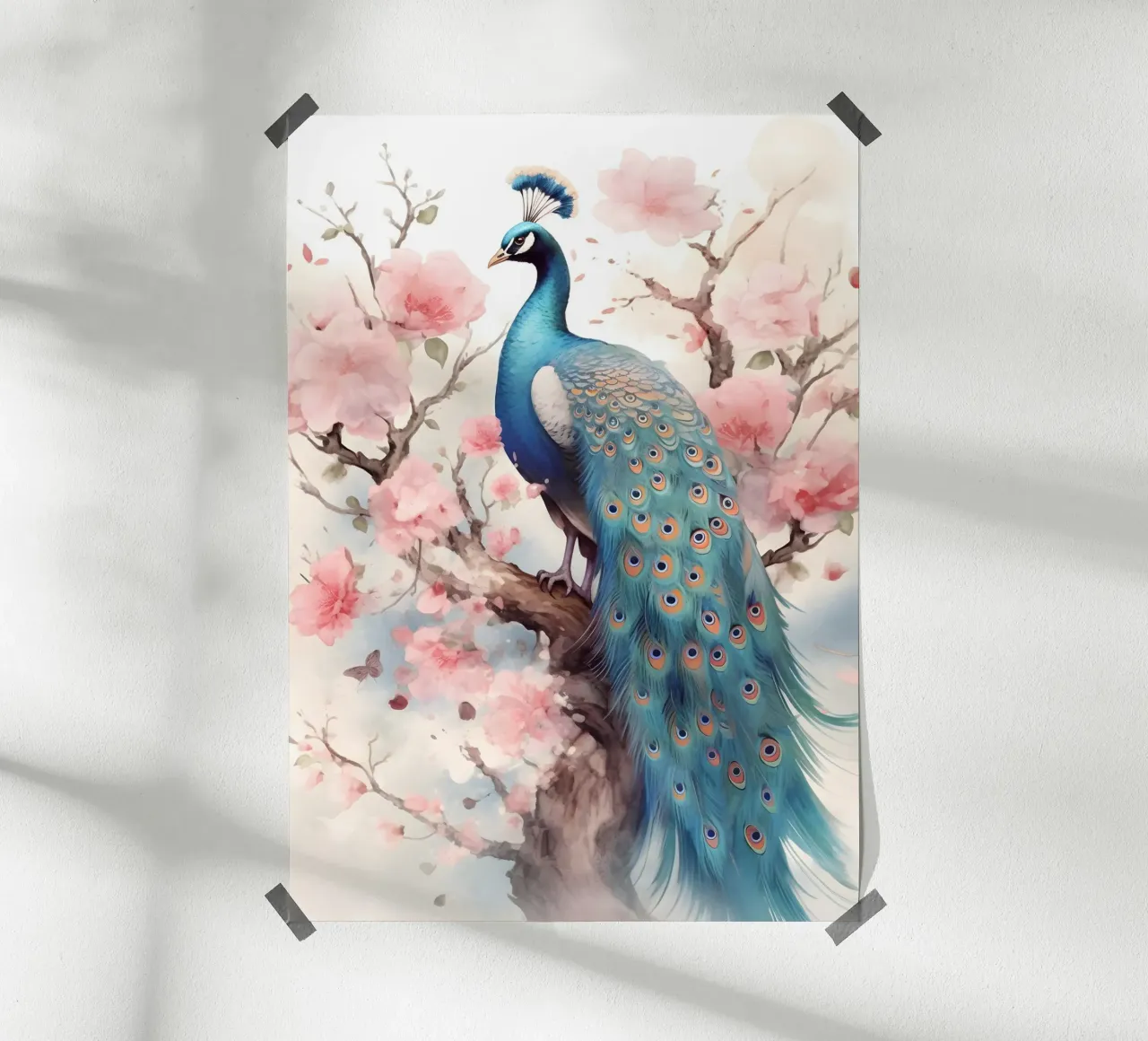 Peacock poster con telaio in plastica da FreeArtStudio