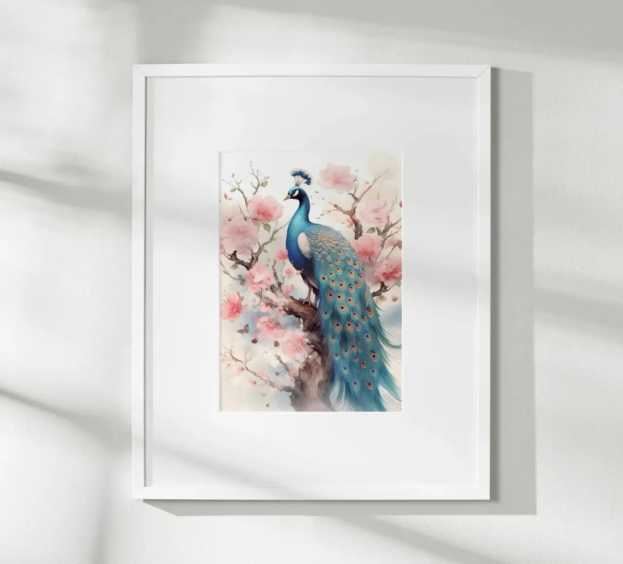 Peacock poster con telaio in plastica da FreeArtStudio