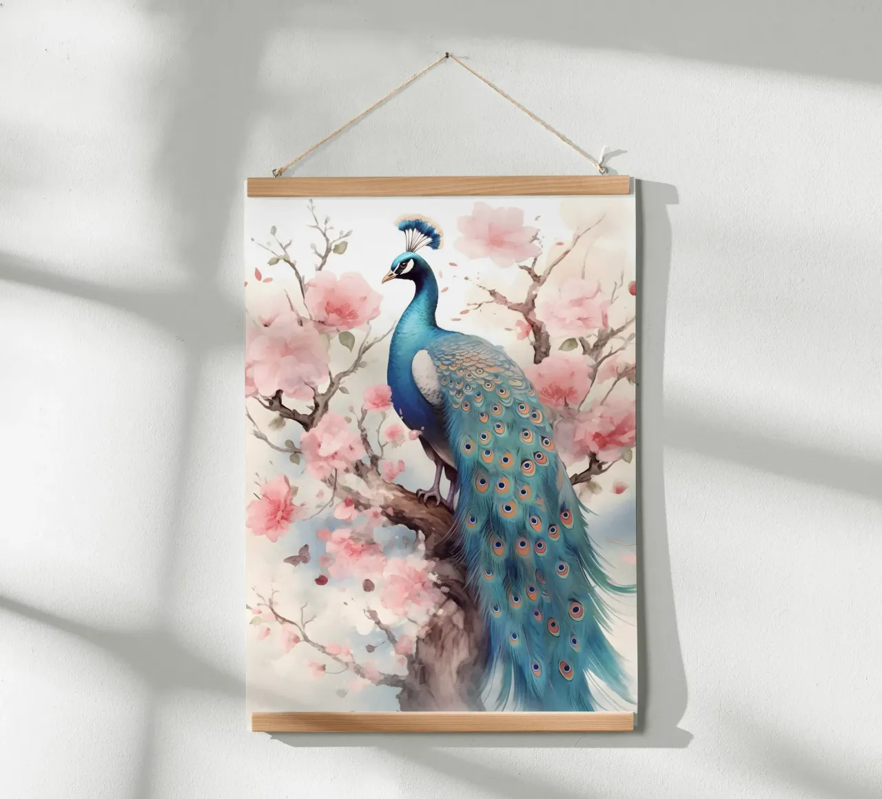 Peacock poster con telaio in plastica da FreeArtStudio