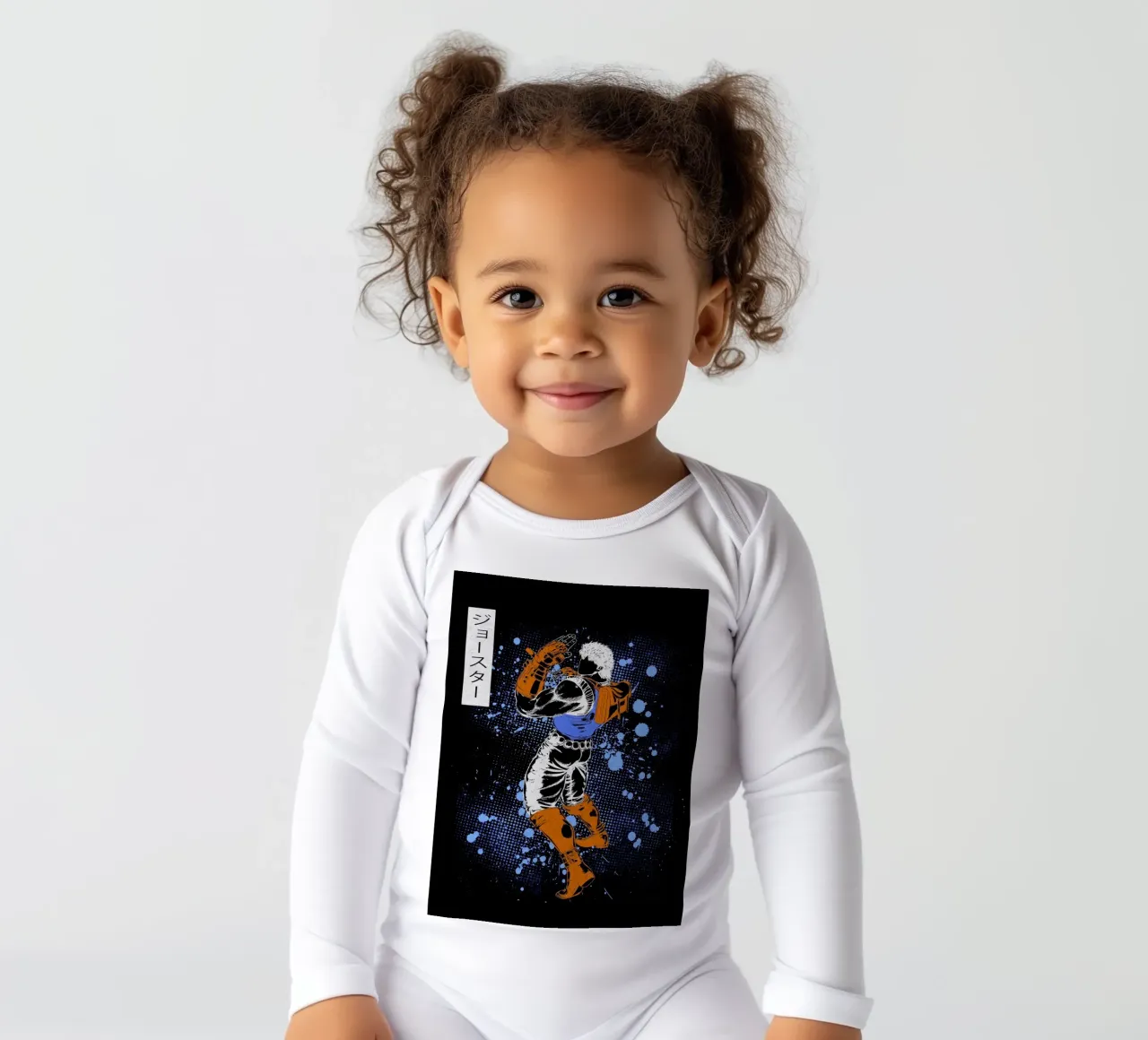 Jonathan Joestar long-sleeve baby romper by Neonartstudio