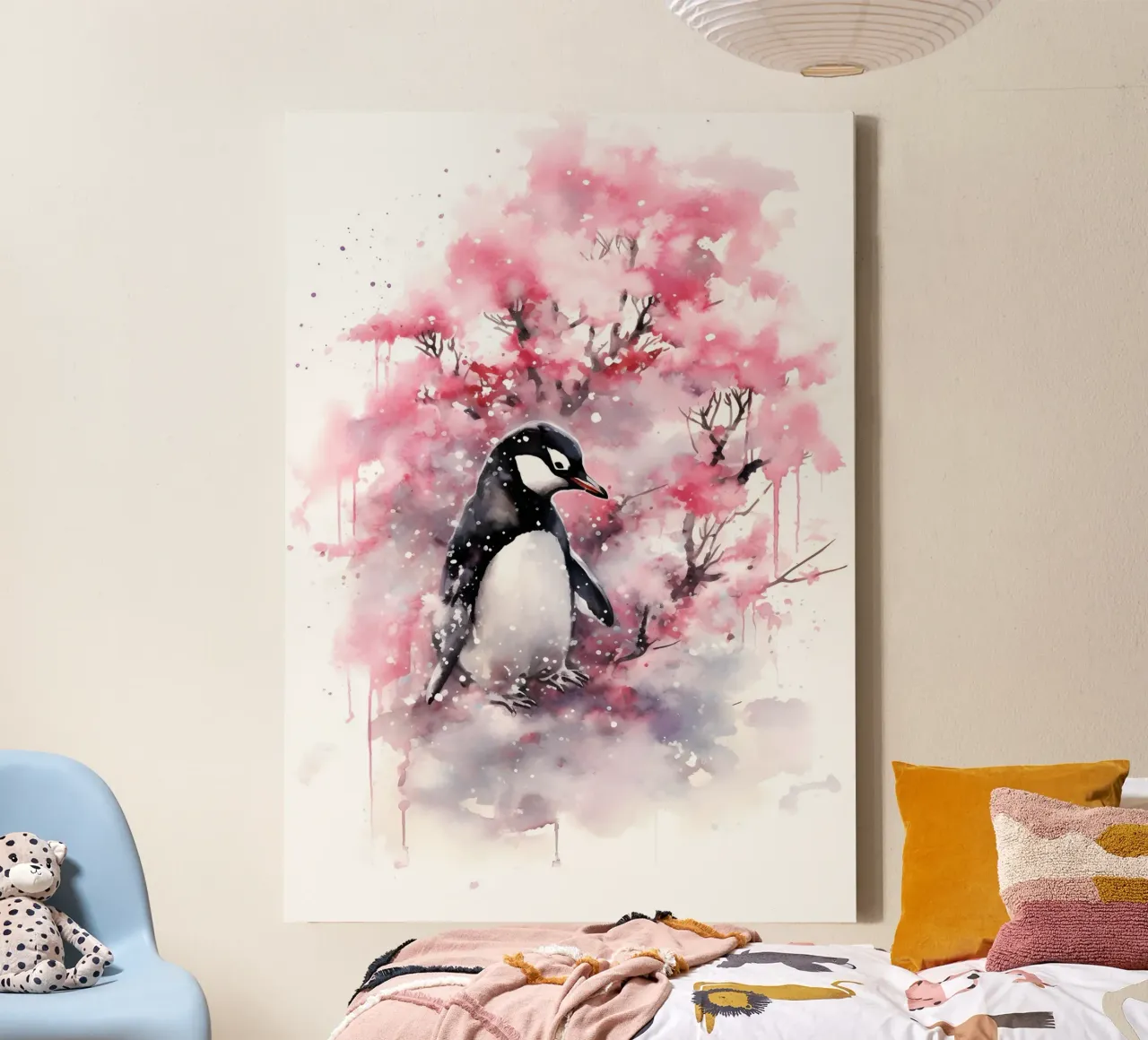 Penguin tela con Cornice a cassetta da FreeArtStudio
