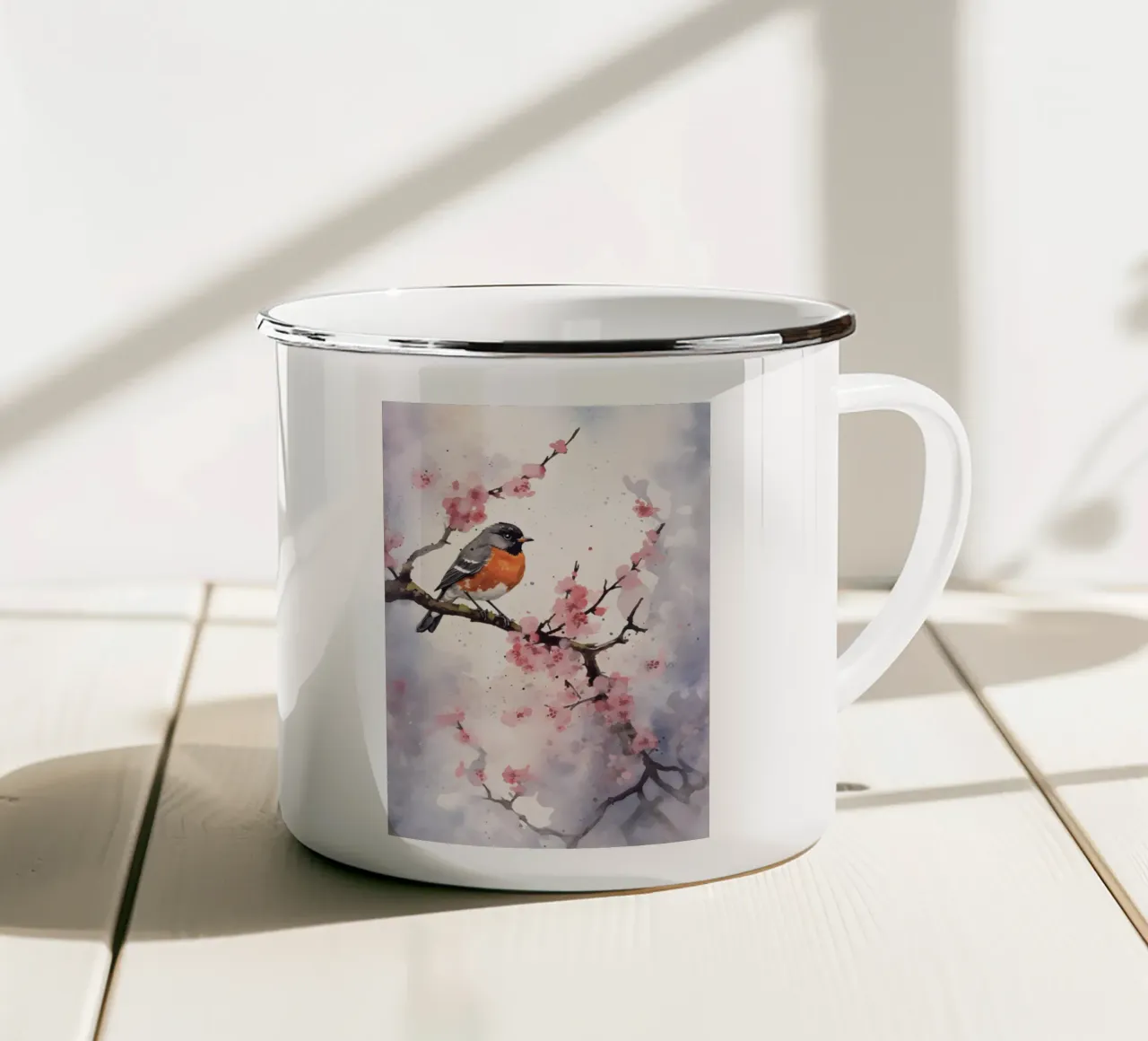 Robin tazza in smalto da FreeArtStudio