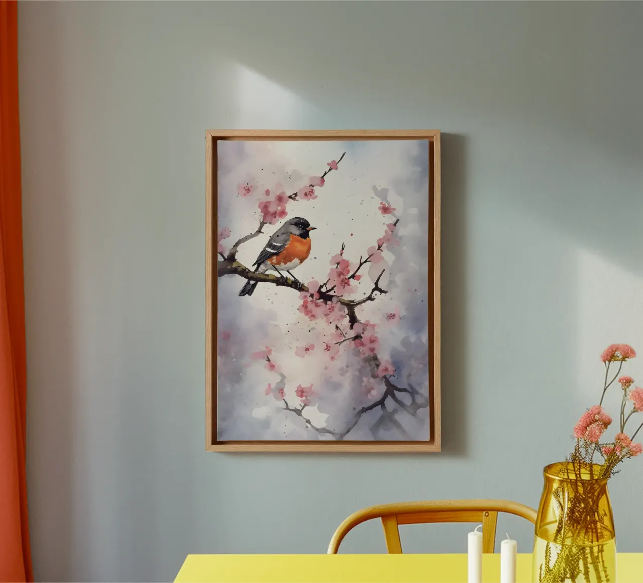 Robin tela con Cornice a cassetta da FreeArtStudio