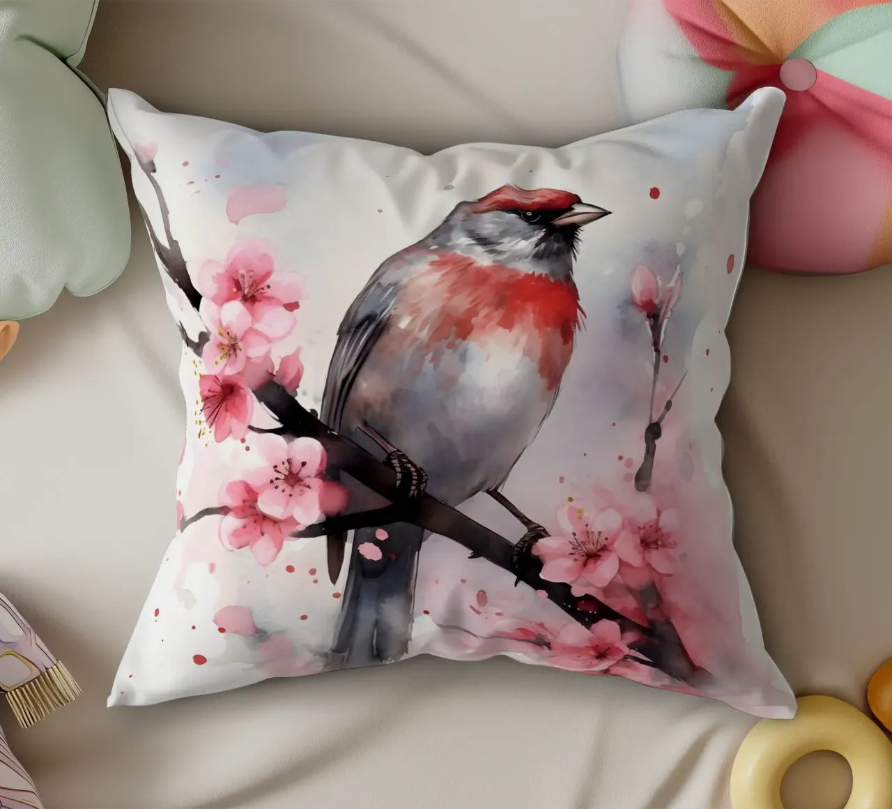 Sparrow Kissen von FreeArtStudio