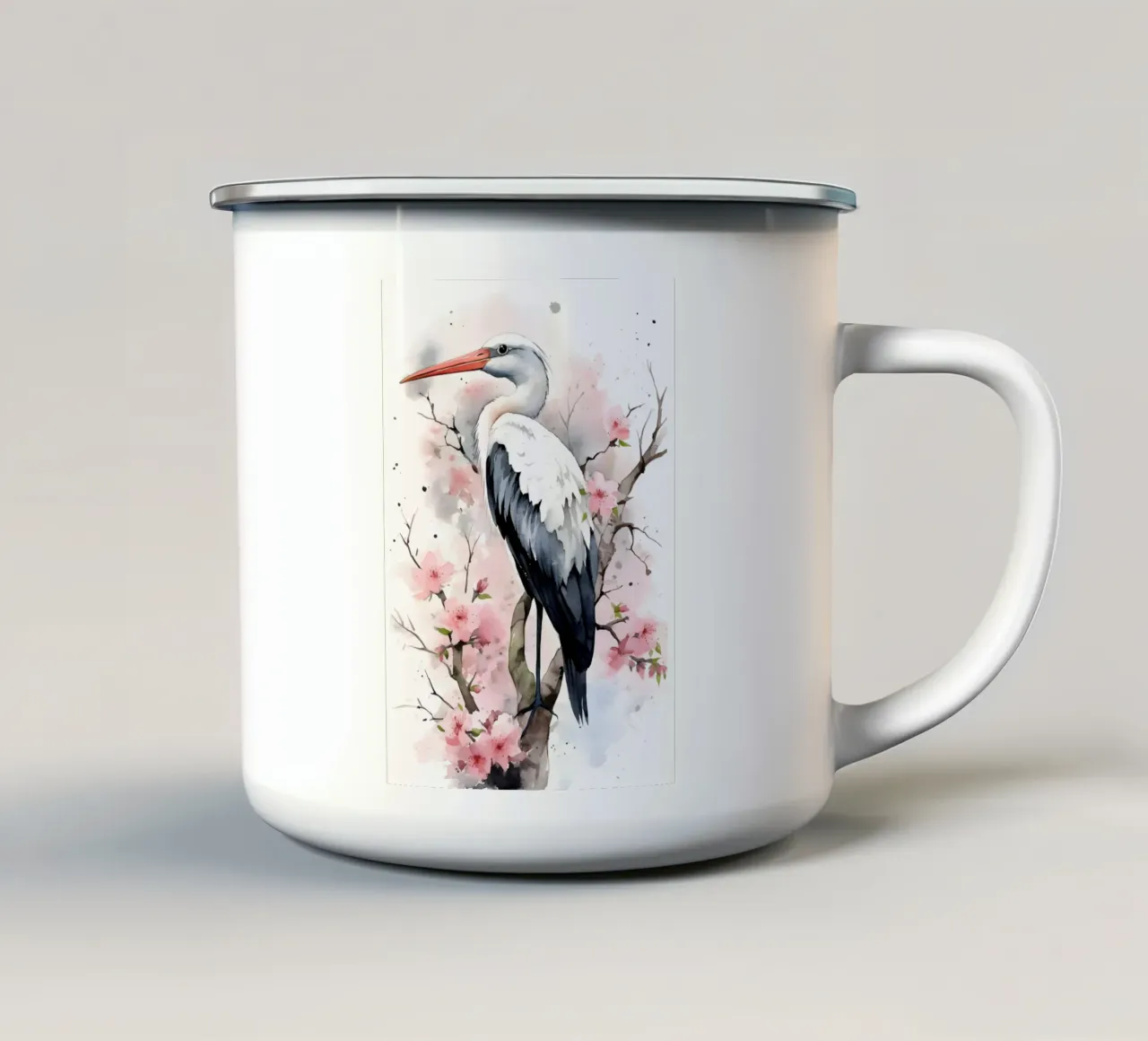 Stork tazza in smalto da FreeArtStudio