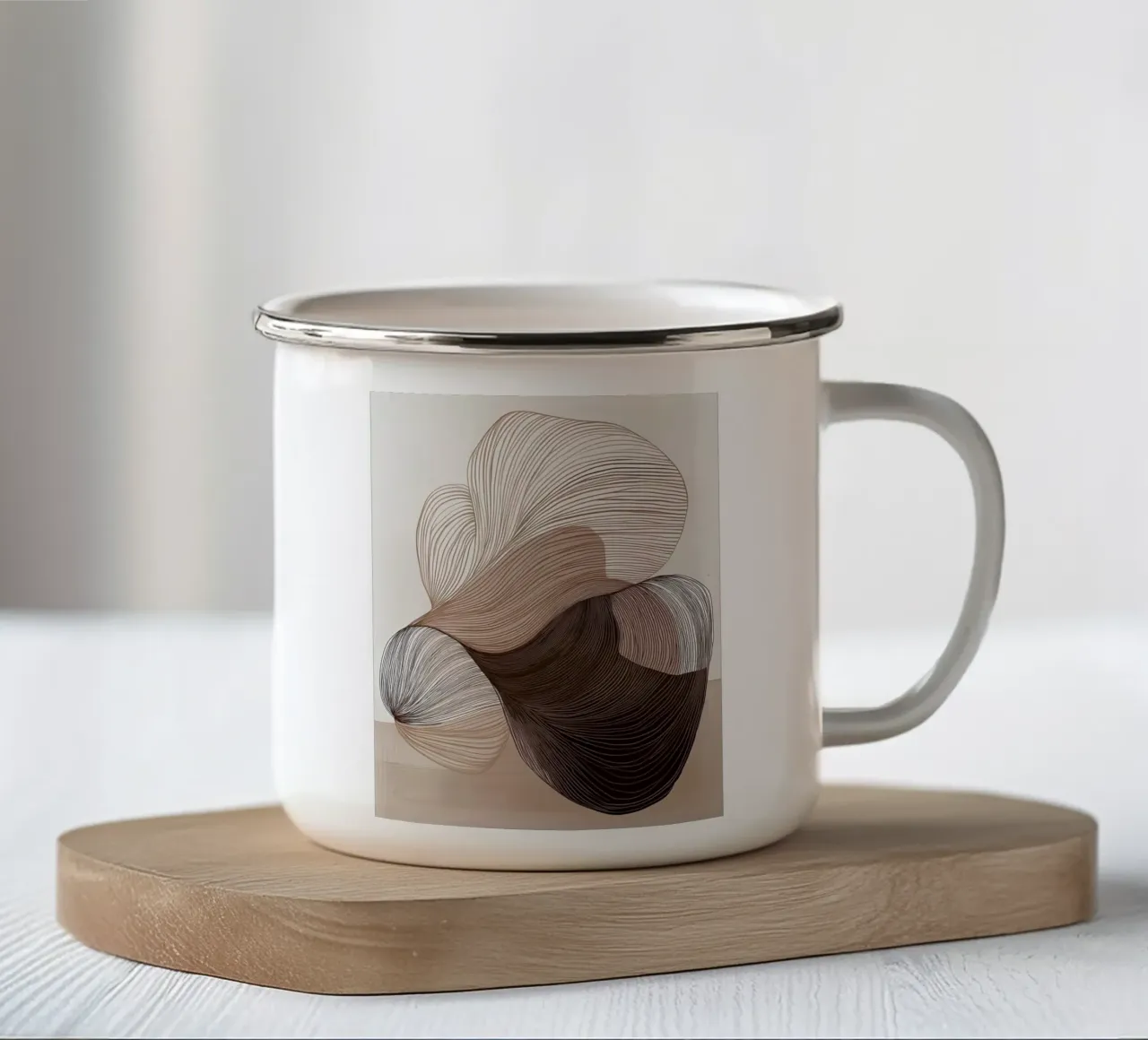 Forme organiche nei colori del marrone tazza in smalto da Imagine