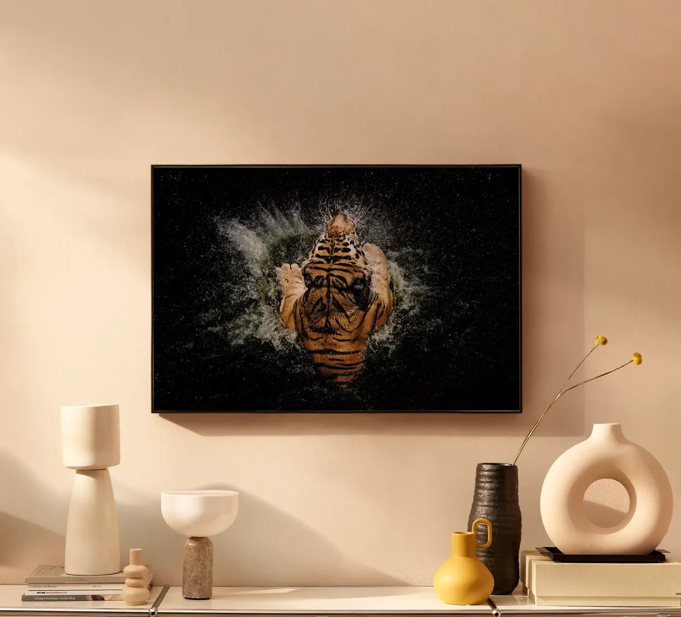 Tiger Splash - Win Leslee acrylic glass by Pictufy