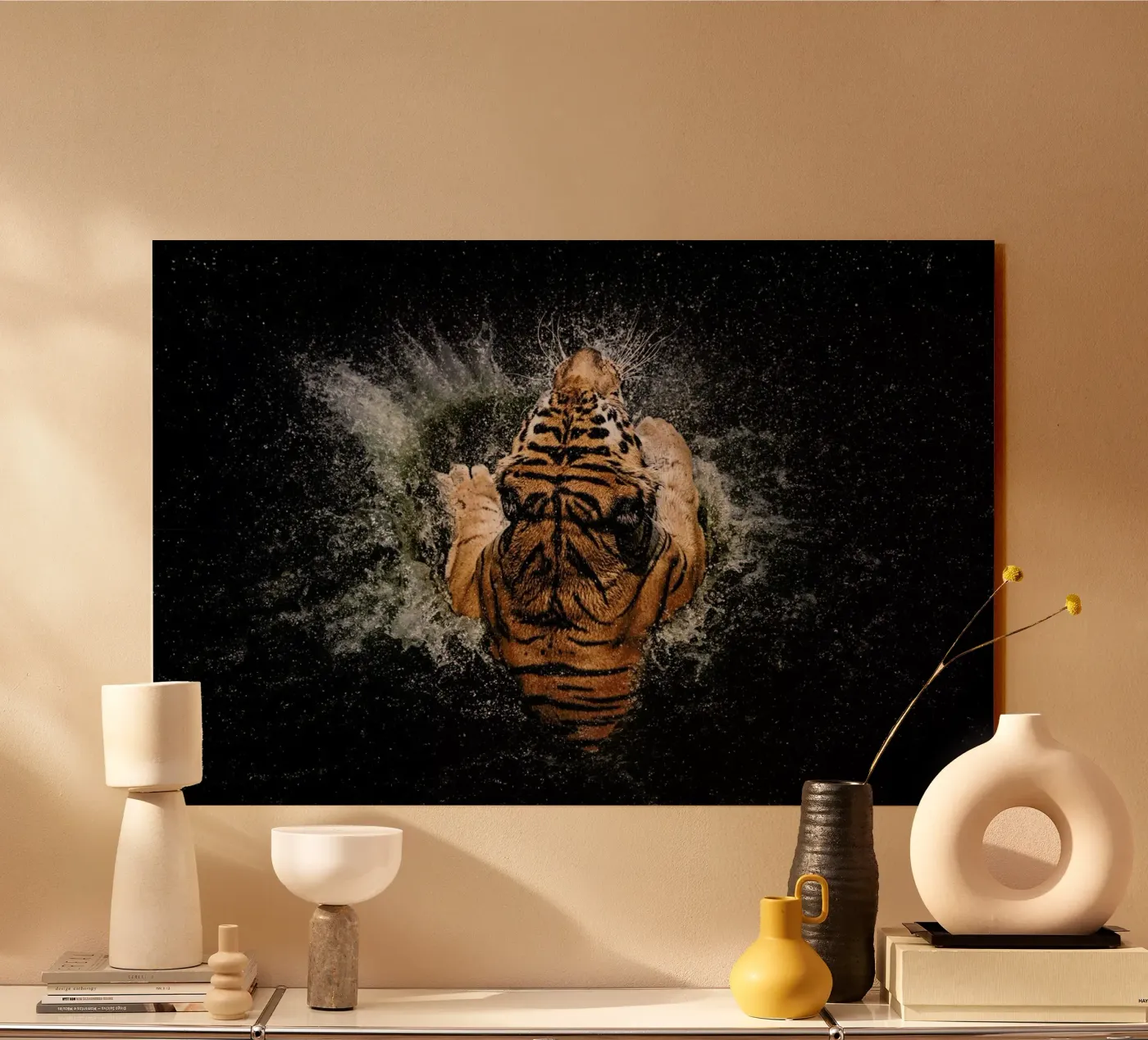 Tiger Splash - Win Leslee acrylic glass by Pictufy