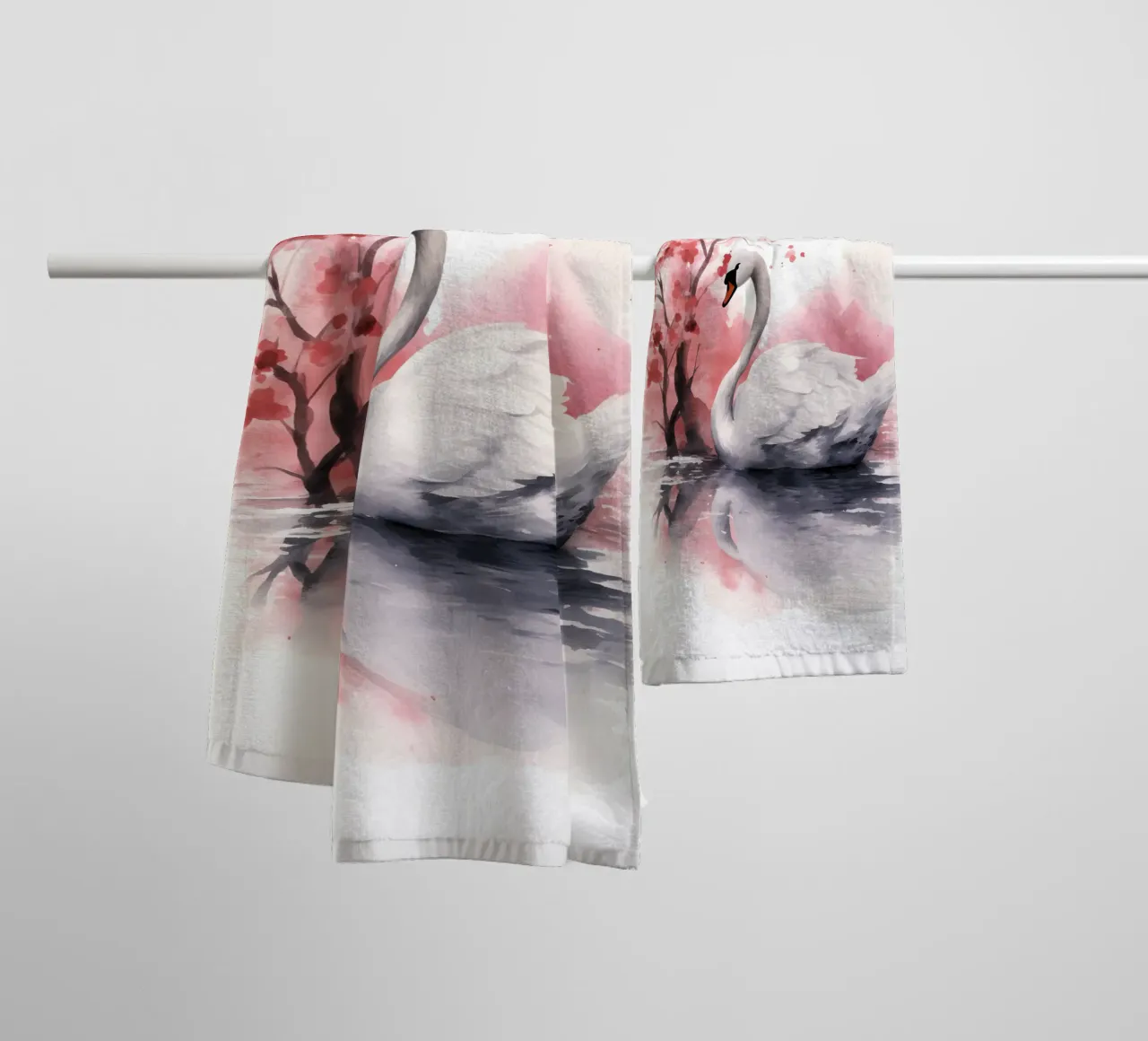 Swan asciugamano da bagno da FreeArtStudio