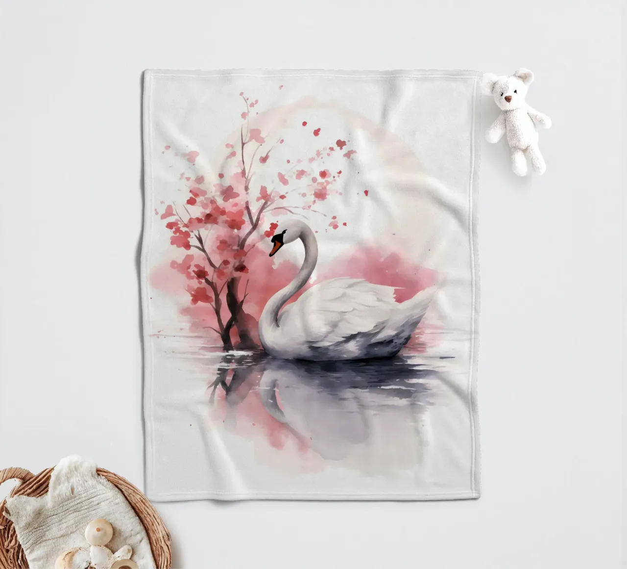 Swan coperta in pile da FreeArtStudio