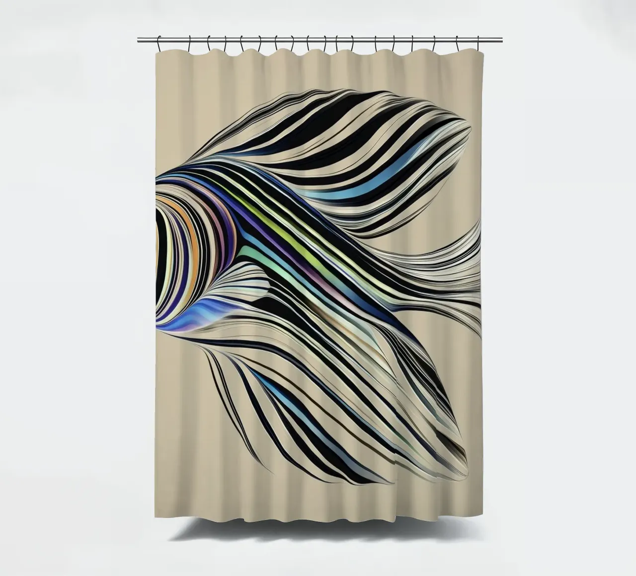 Abstract fish shower curtain by Imagine