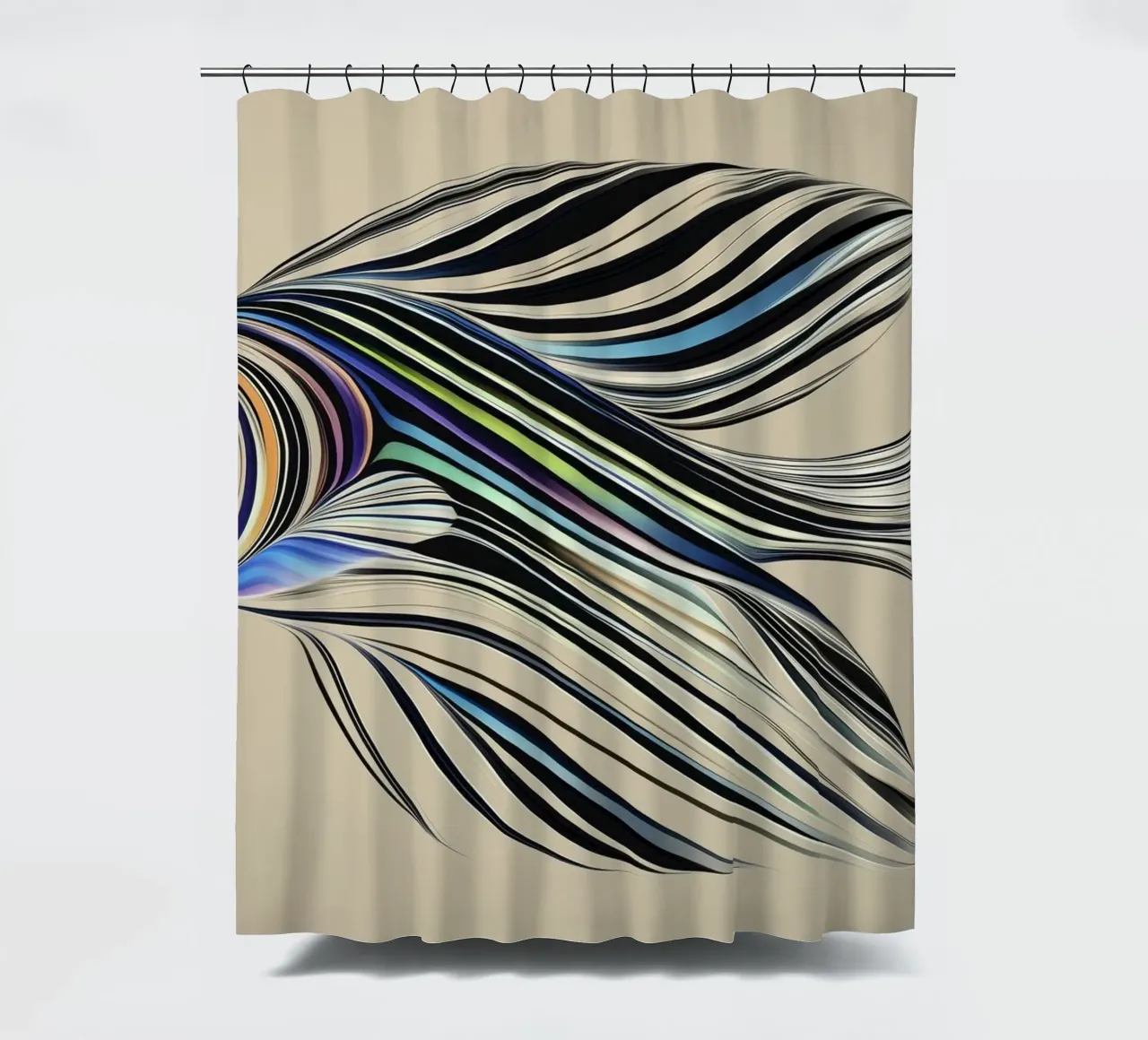 Abstract fish shower curtain by Imagine