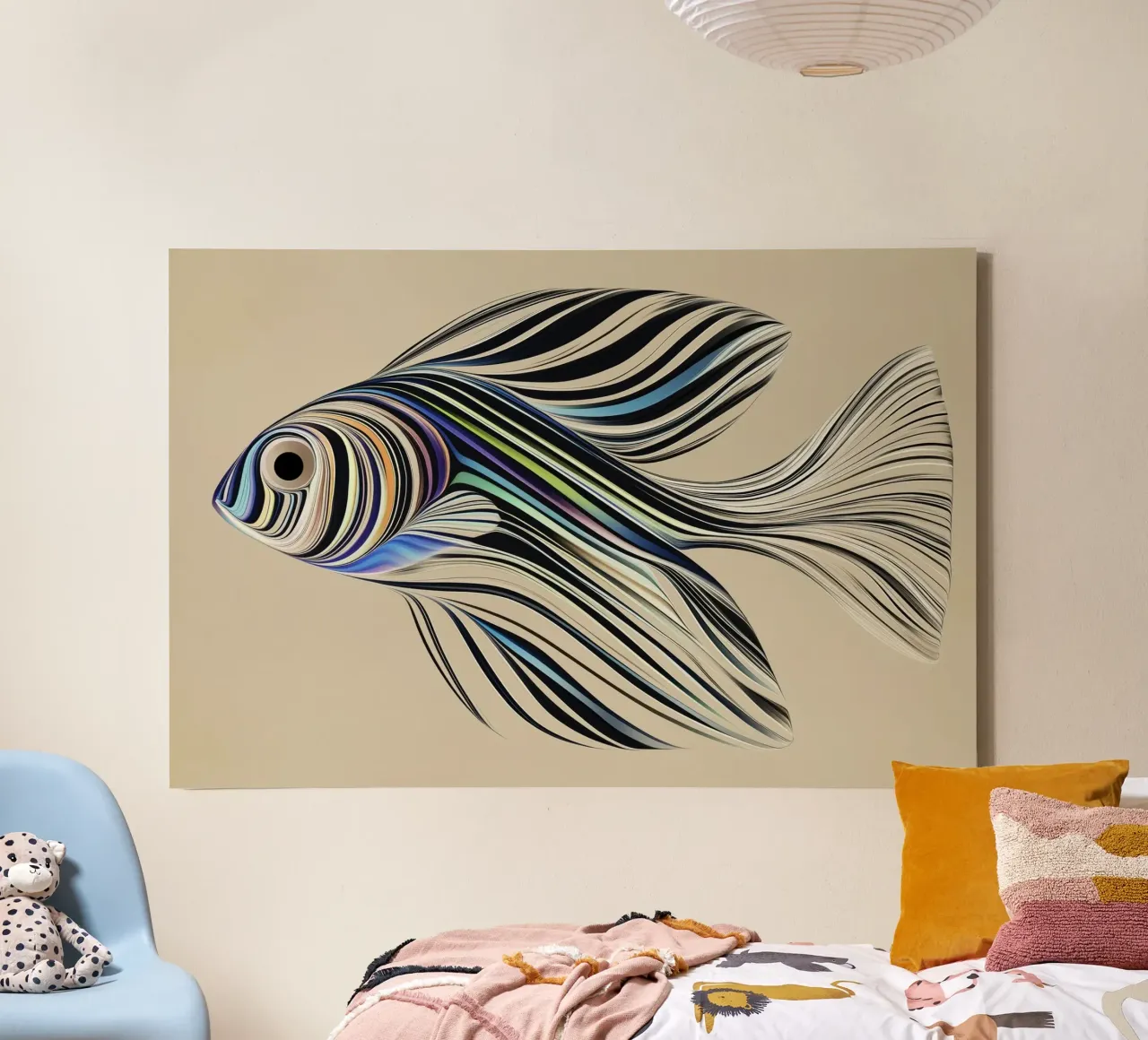 Abstract fish canvas by Imagine