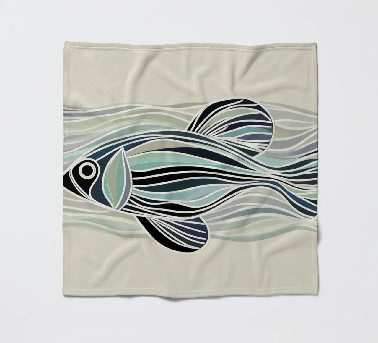 Abstrakte Fische Fleecedecke von Imagine
