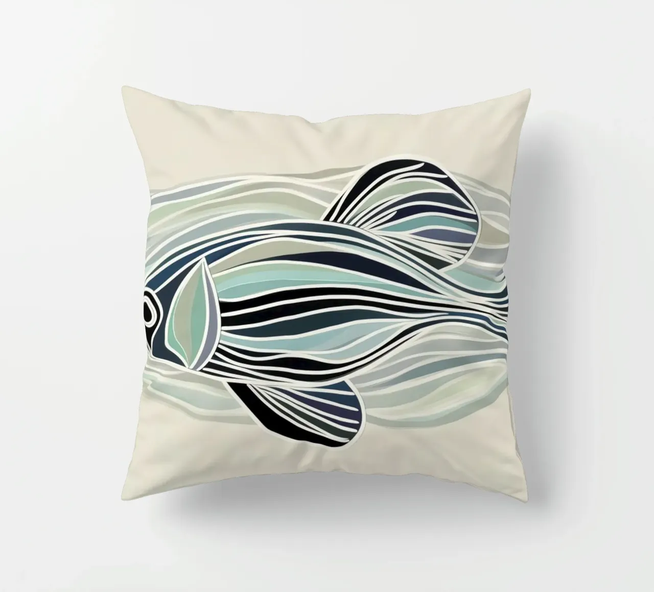 Abstracte vis kussen van Imagine