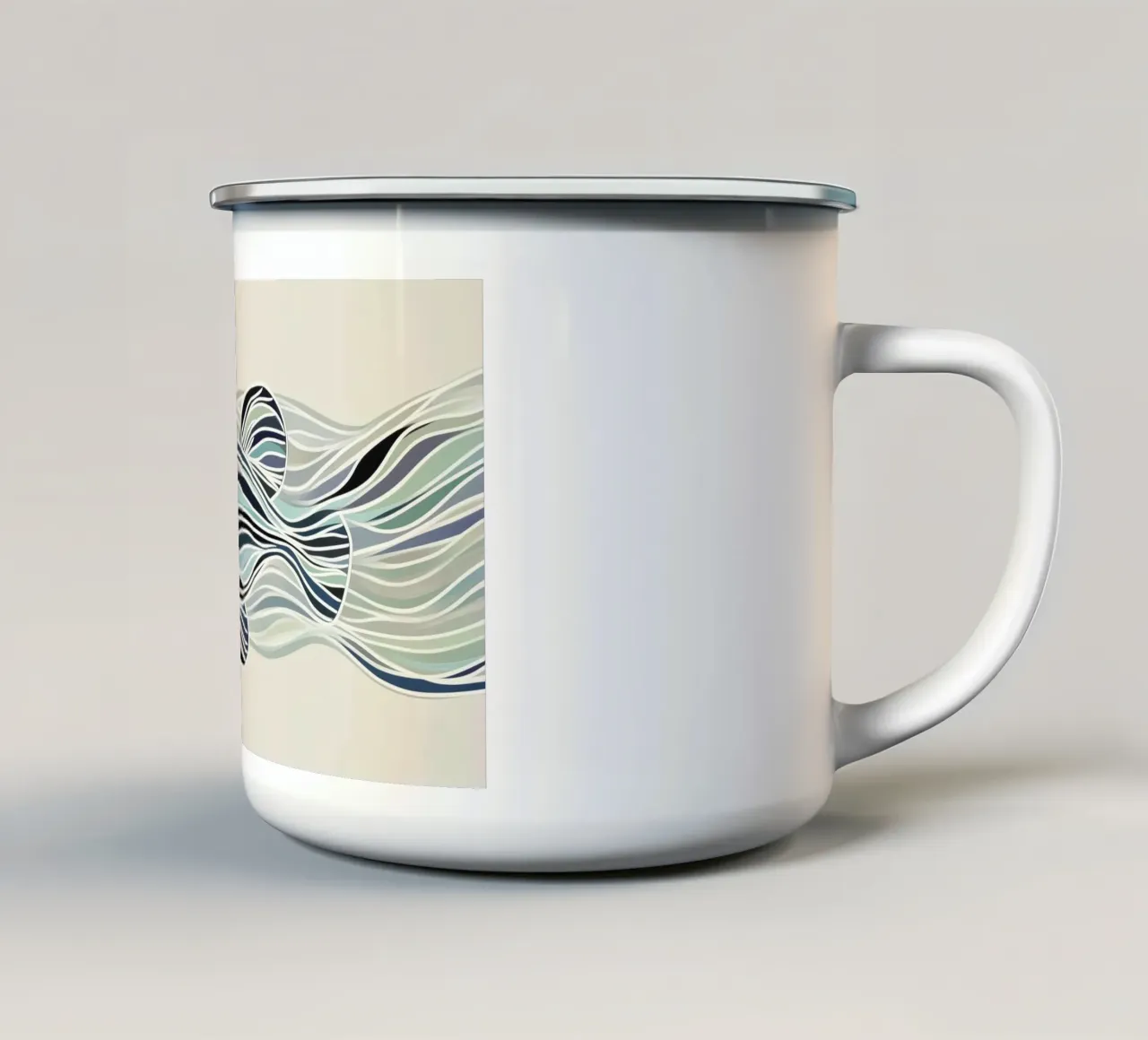 Pesce astratto tazza in smalto da Imagine