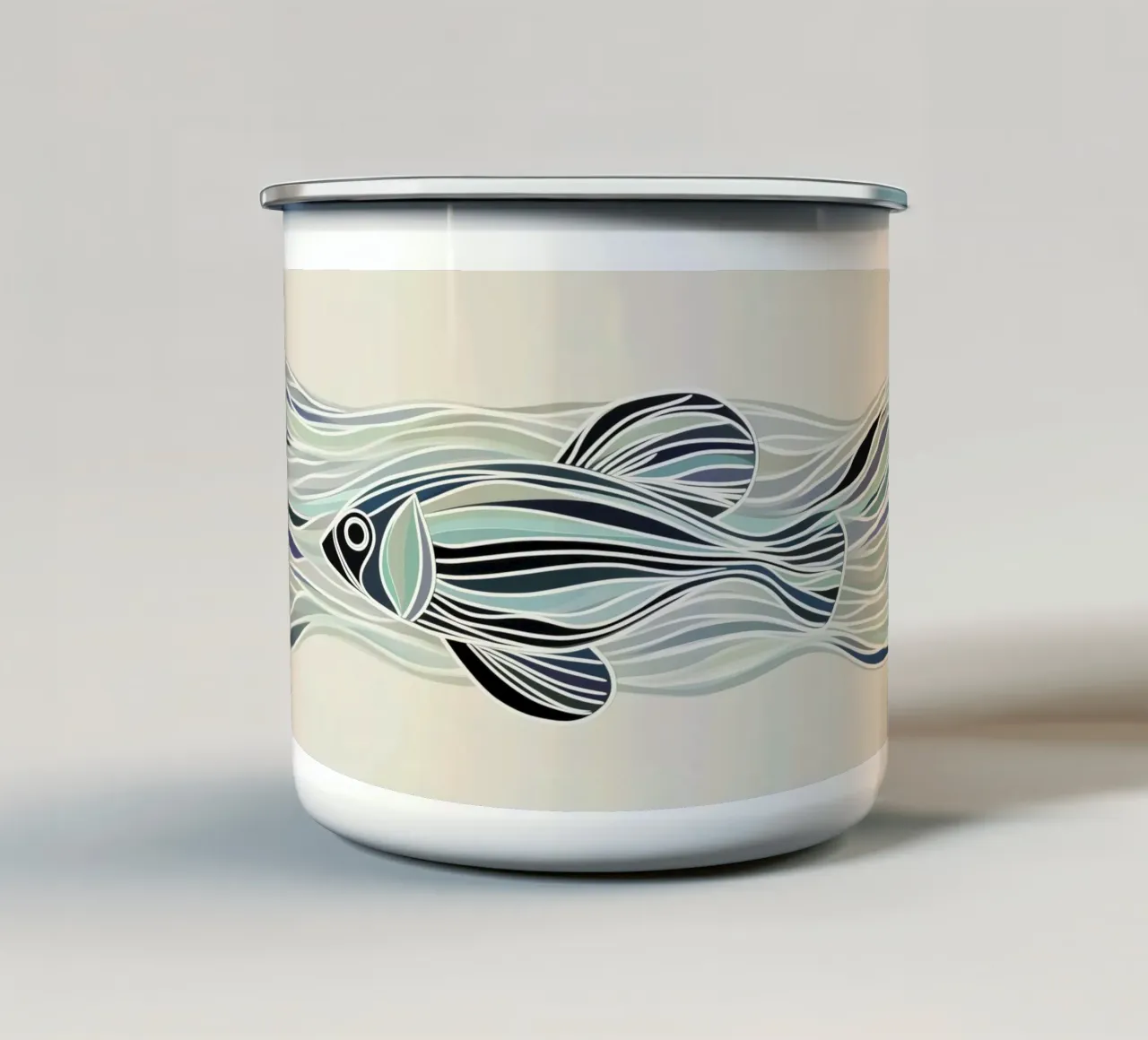 Pesce astratto tazza in smalto da Imagine