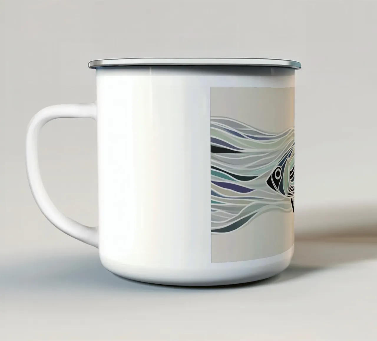 Pesce astratto tazza in smalto da Imagine