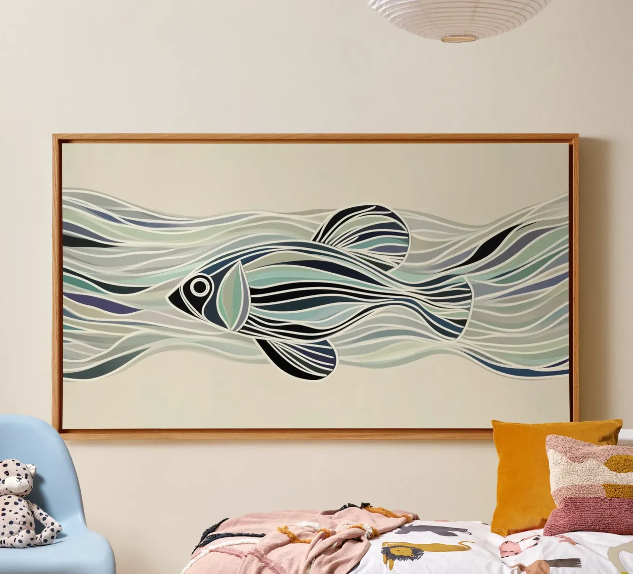 Abstracte vis canvas van Imagine