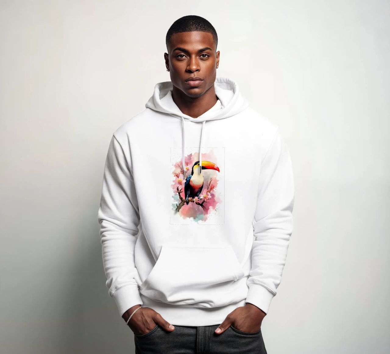 Toucan felpa con cappuccio da FreeArtStudio