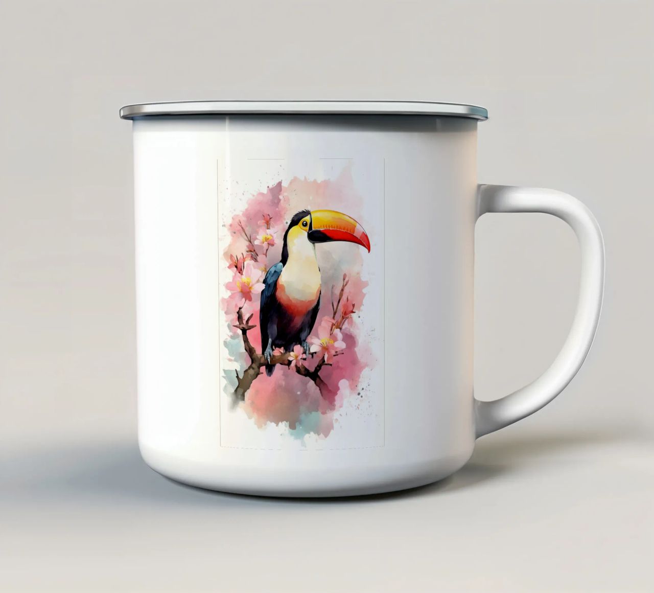 Toucan tazza in smalto da FreeArtStudio