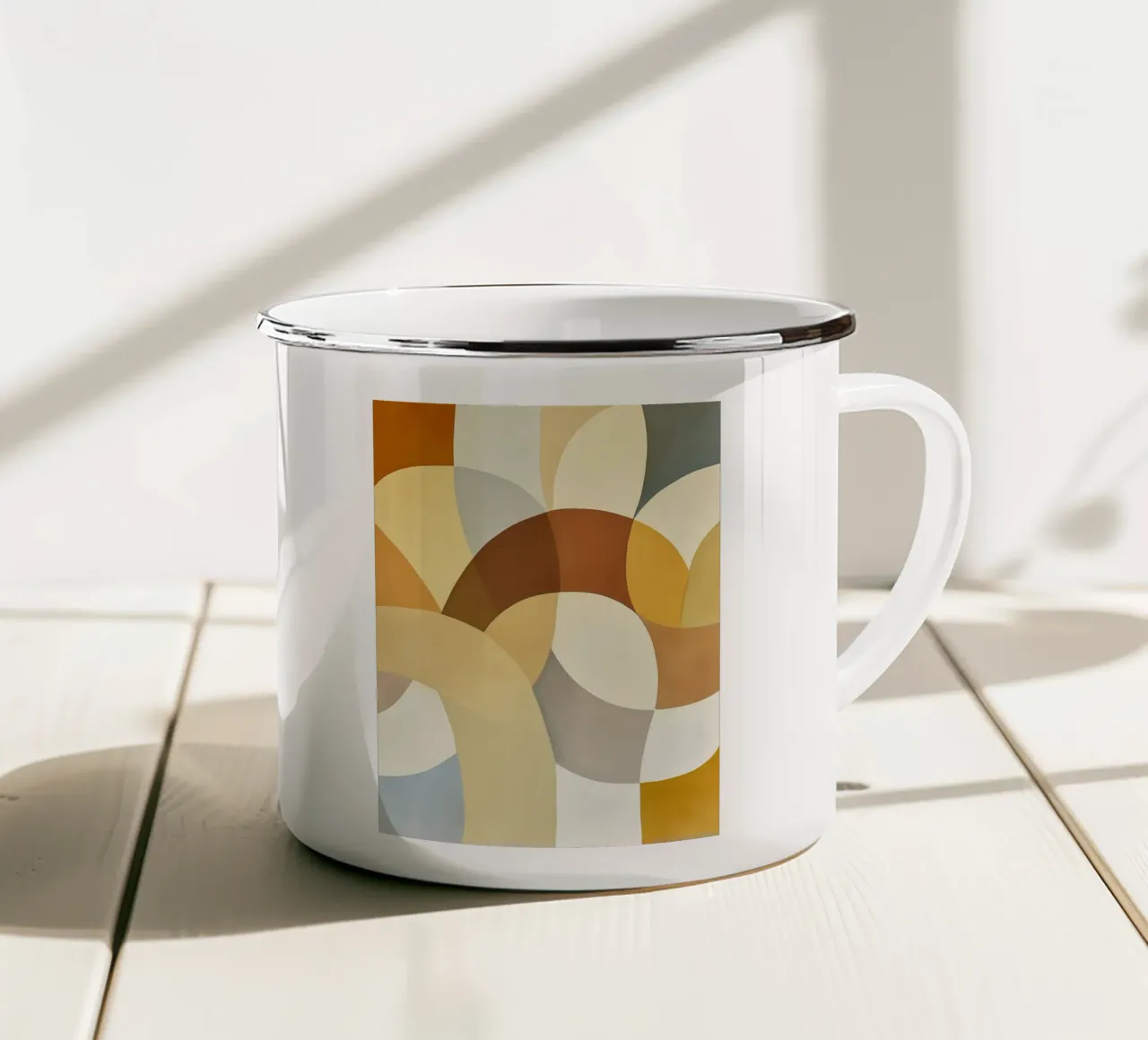 Abstracte kleuren emaille mok van Imagine