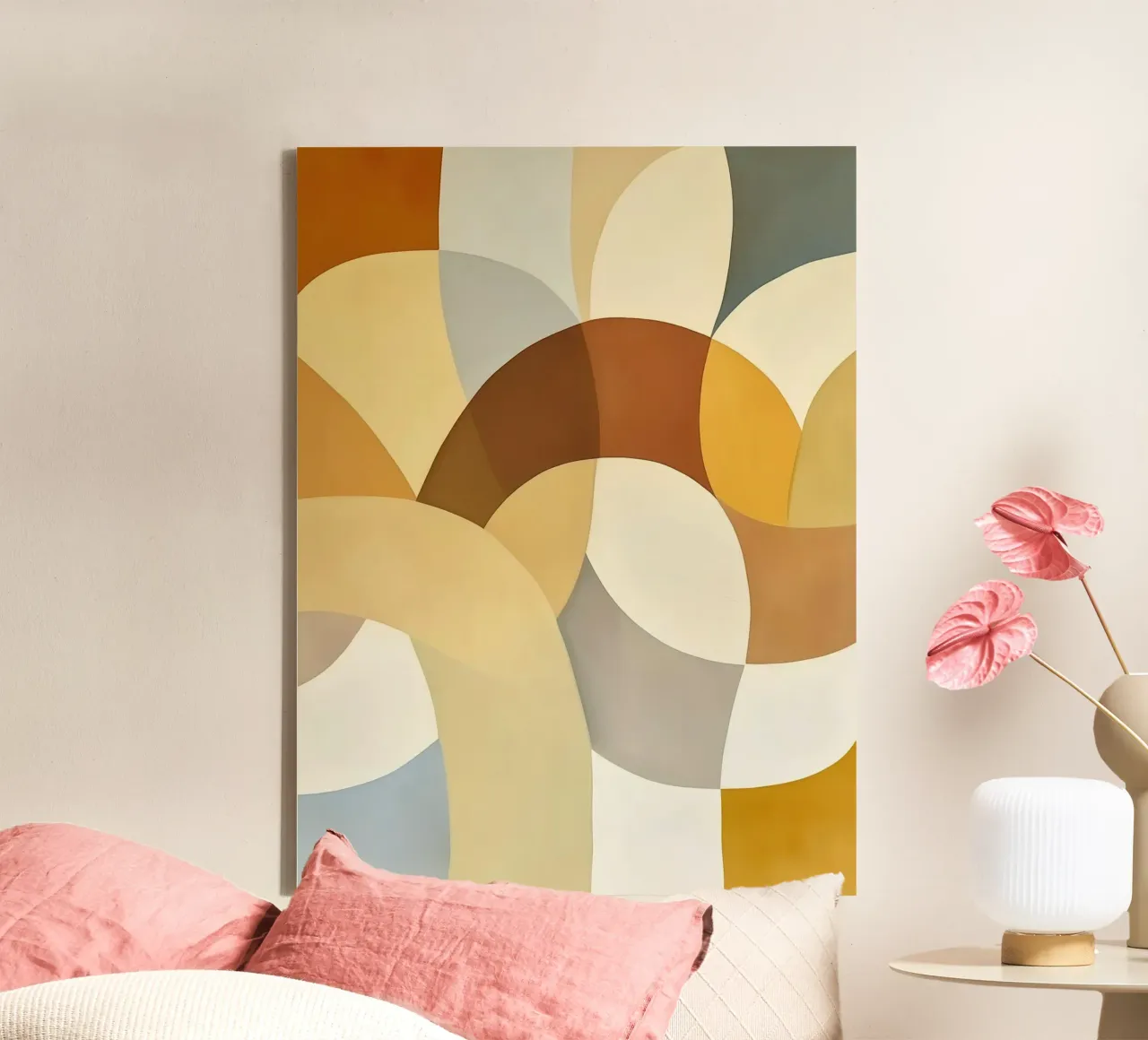 Abstracte kleuren canvas met Baklijst van Imagine