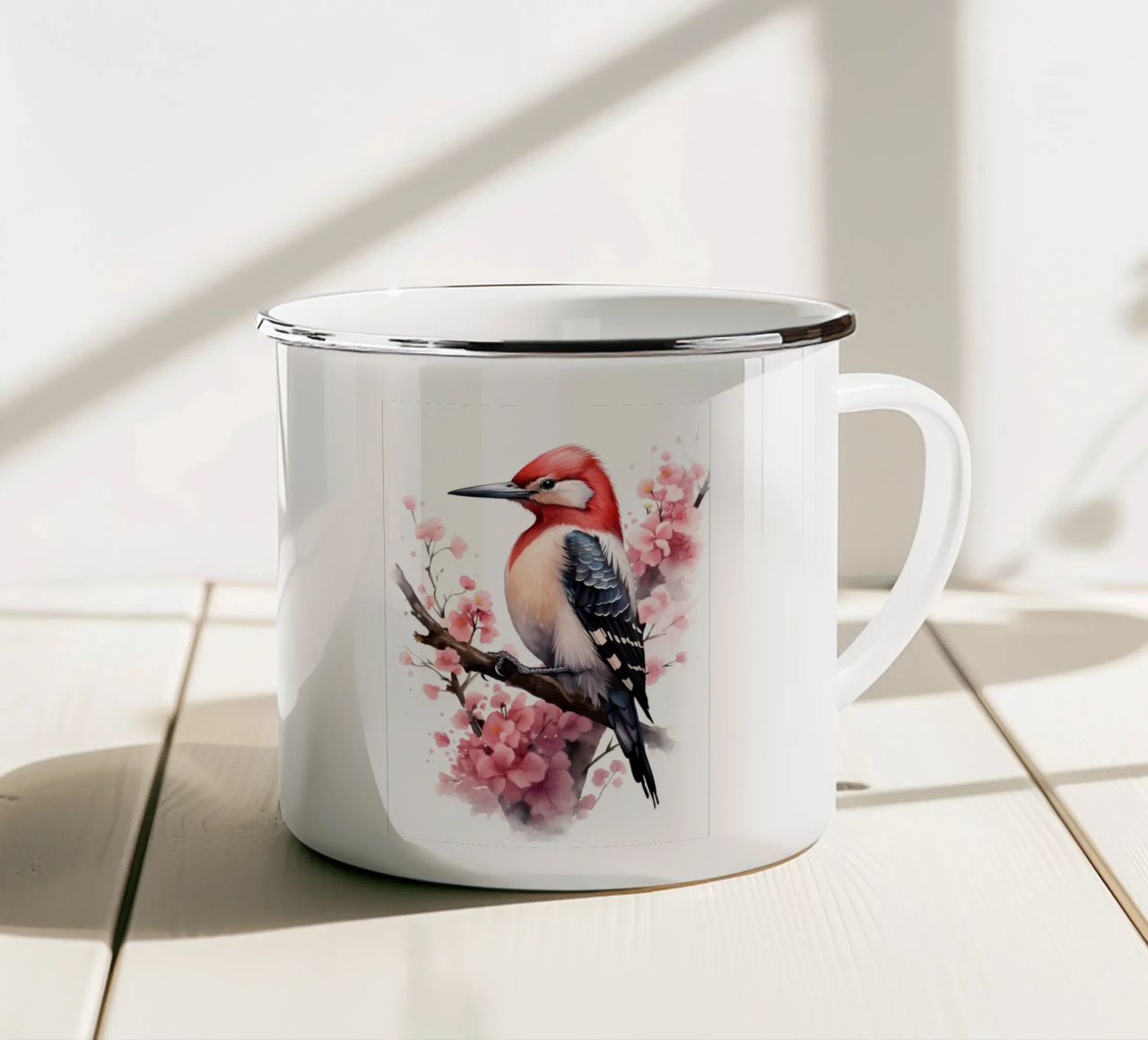 Woodpecker tazza in smalto da FreeArtStudio