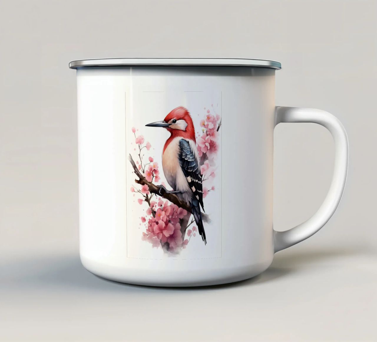 Woodpecker tazza in smalto da FreeArtStudio