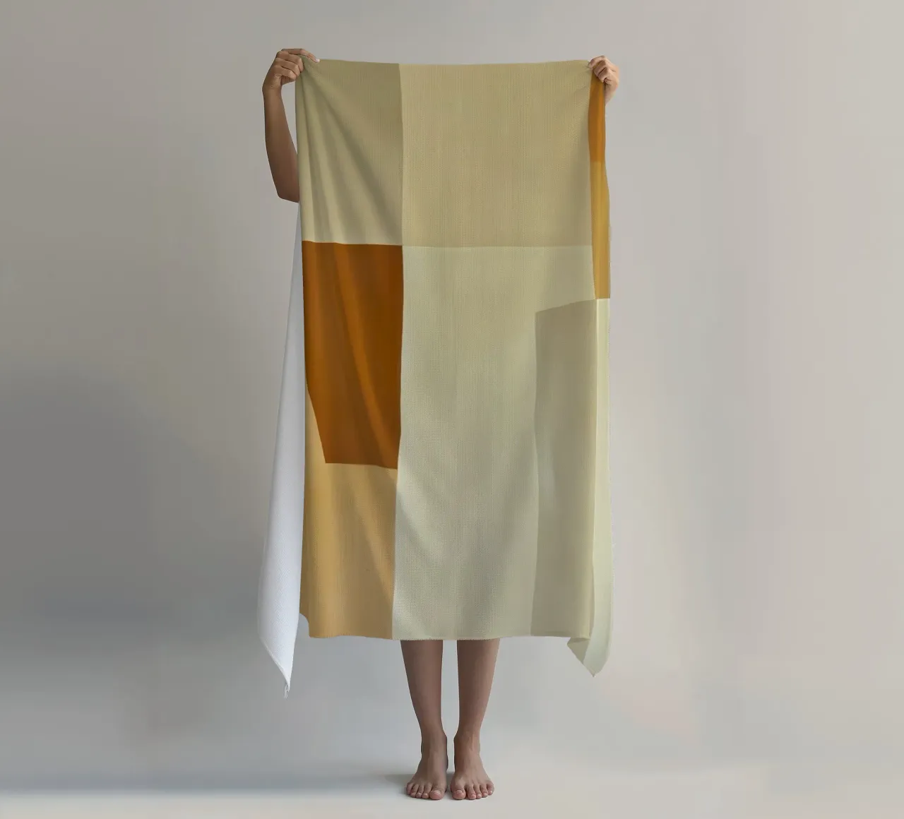 Abstract surfaces in earth tones beach towel by Imagine