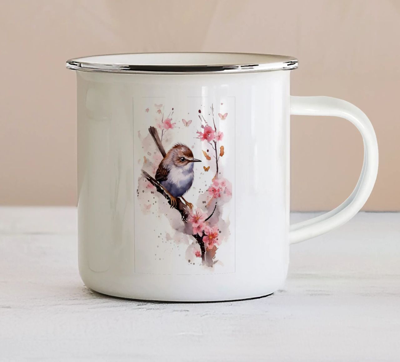 Wren tazza in smalto da FreeArtStudio