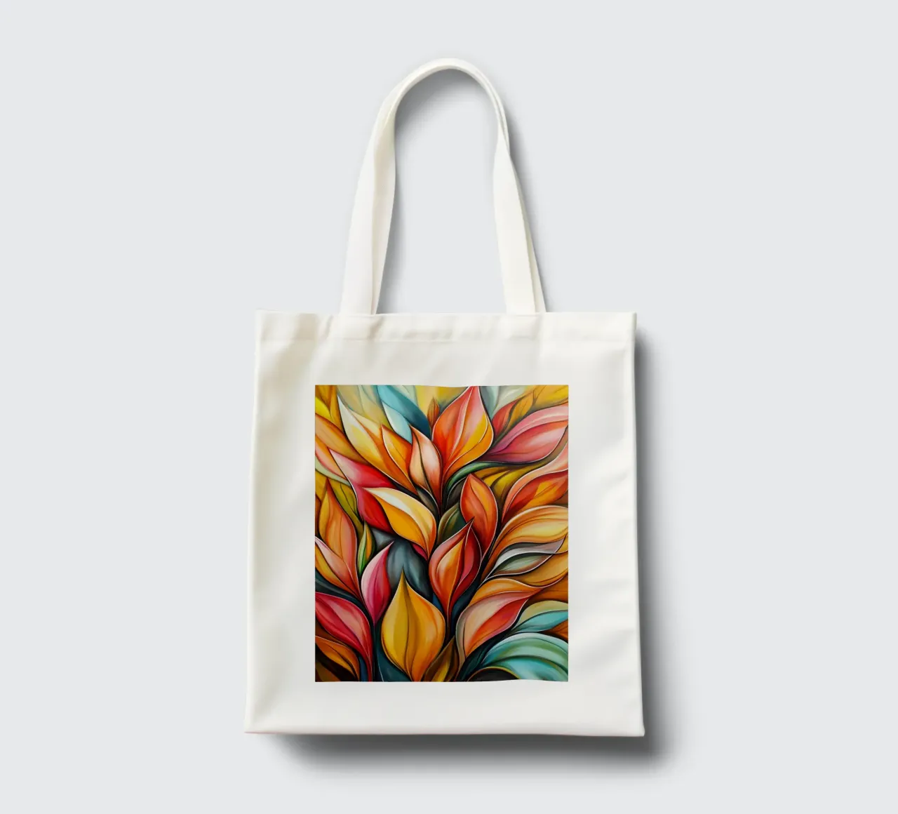 Foglie astratte colorate borsa in juta da Imagine