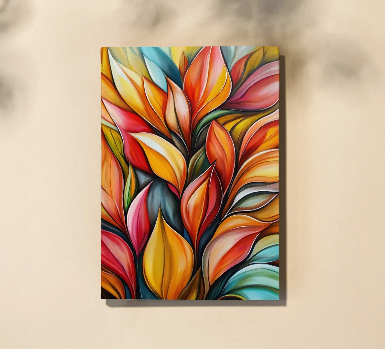 Colourful abstract leaves notebook by Imagine