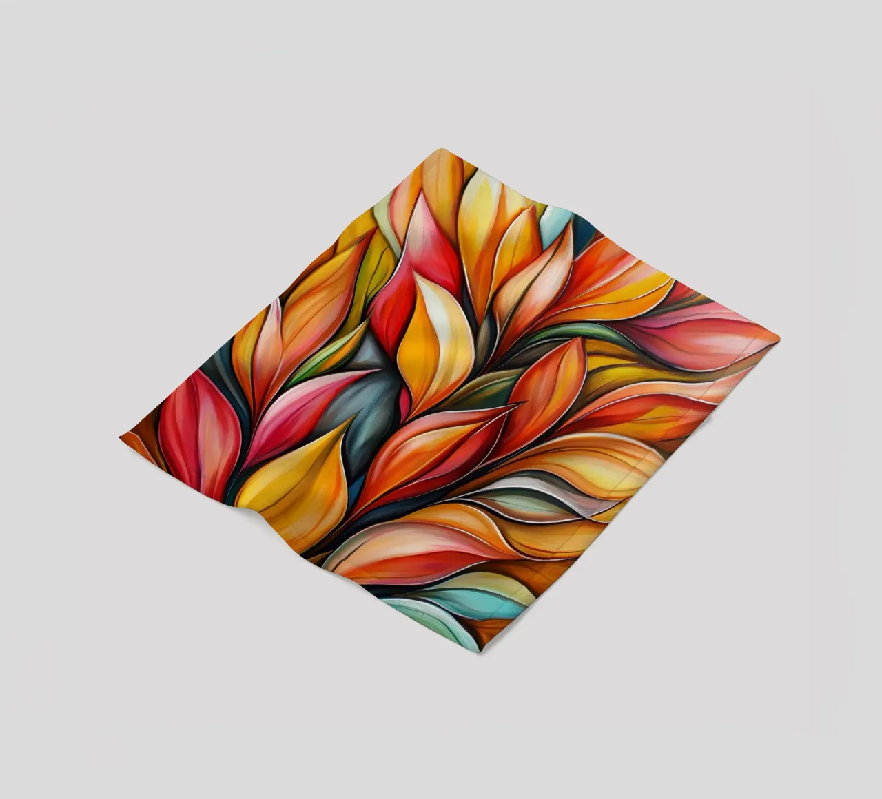 Foglie astratte colorate coperta in pile da Imagine