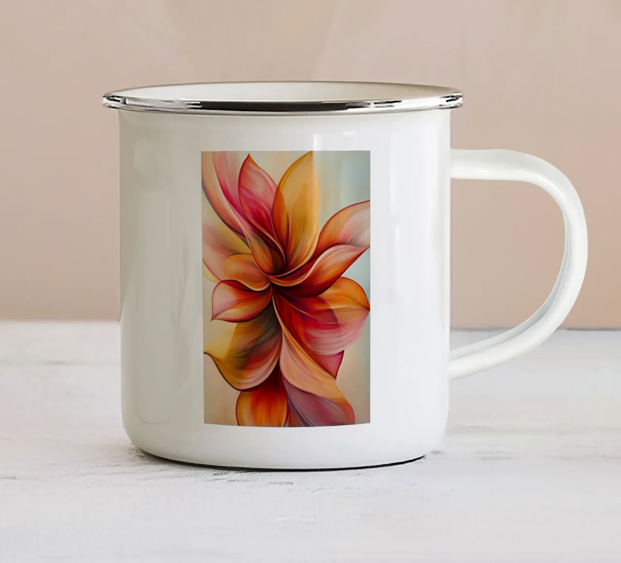 Fiore astratto tazza in smalto da Imagine