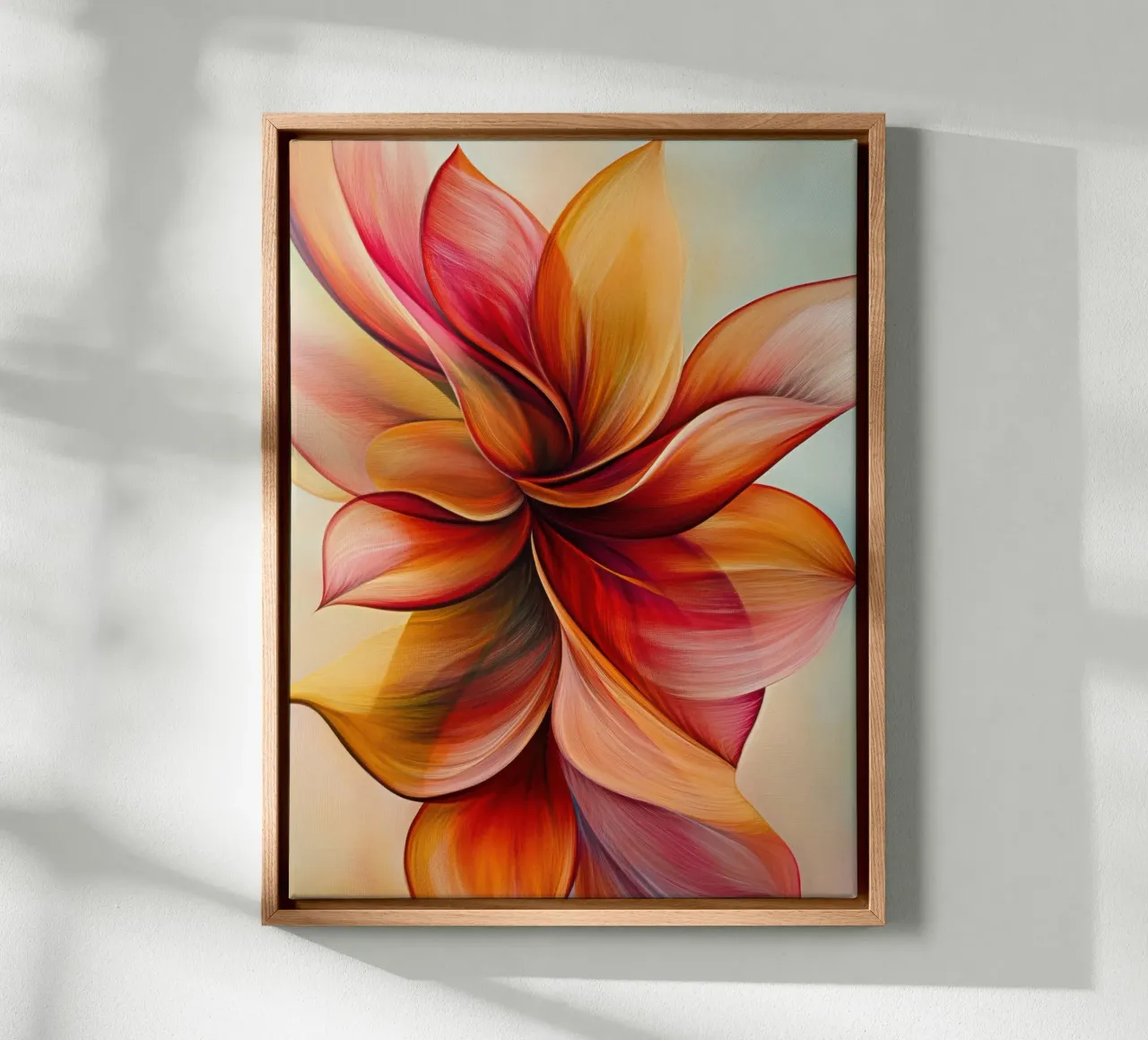 Abstracte bloem canvas met Baklijst van Imagine