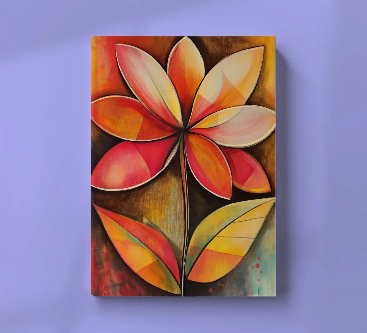 Abstract flower in shades of red notebook by Imagine