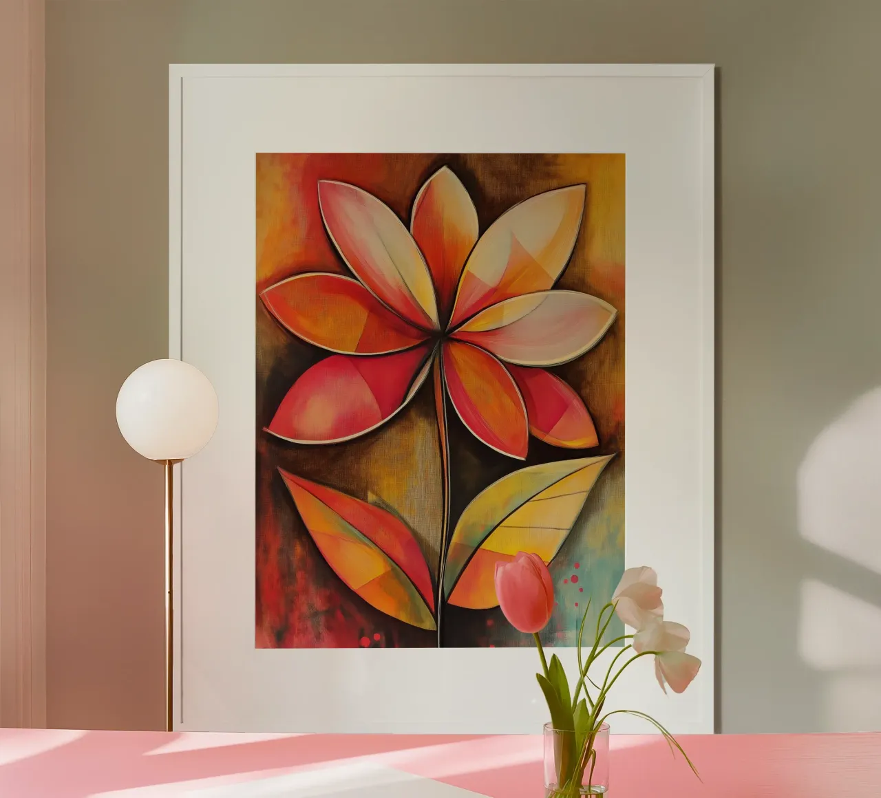 Abstract flower in shades of red poster by Imagine