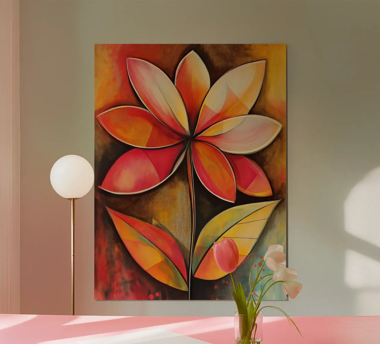 Abstract flower in shades of red poster by Imagine