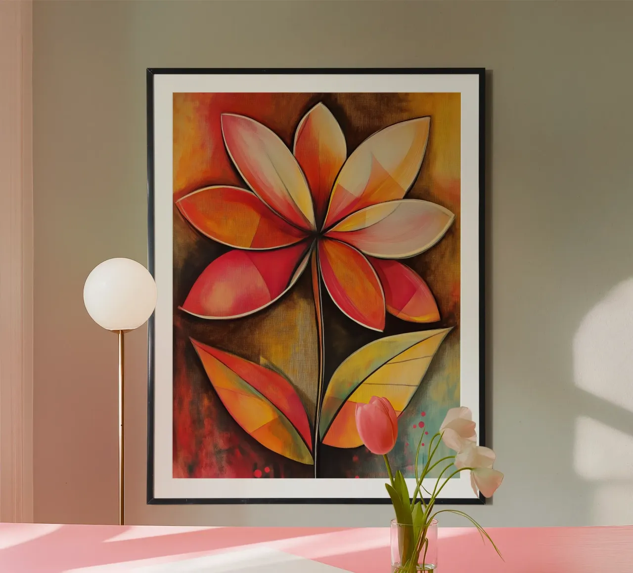 Abstract flower in shades of red poster by Imagine