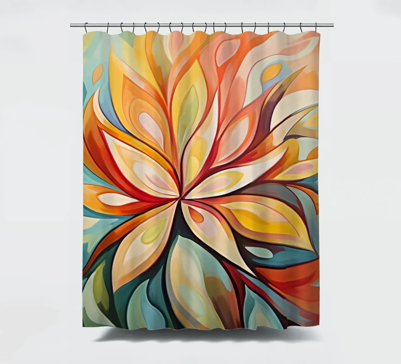 Fleur abstraite colorée rideau de douche de Imagine