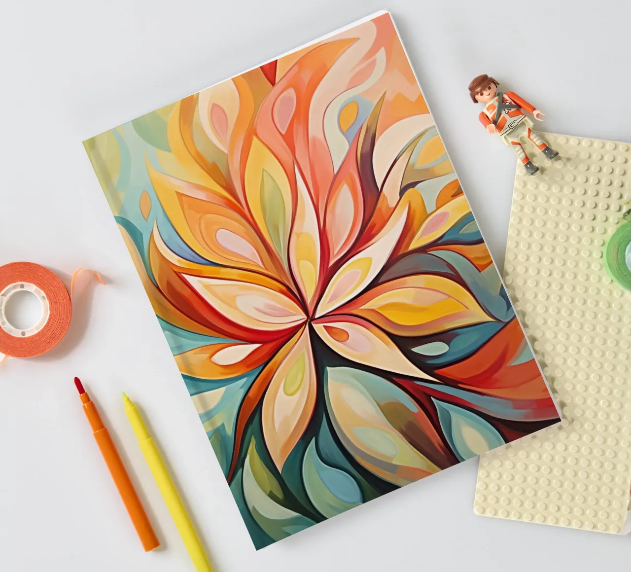Colourful abstract flower notebook by Imagine