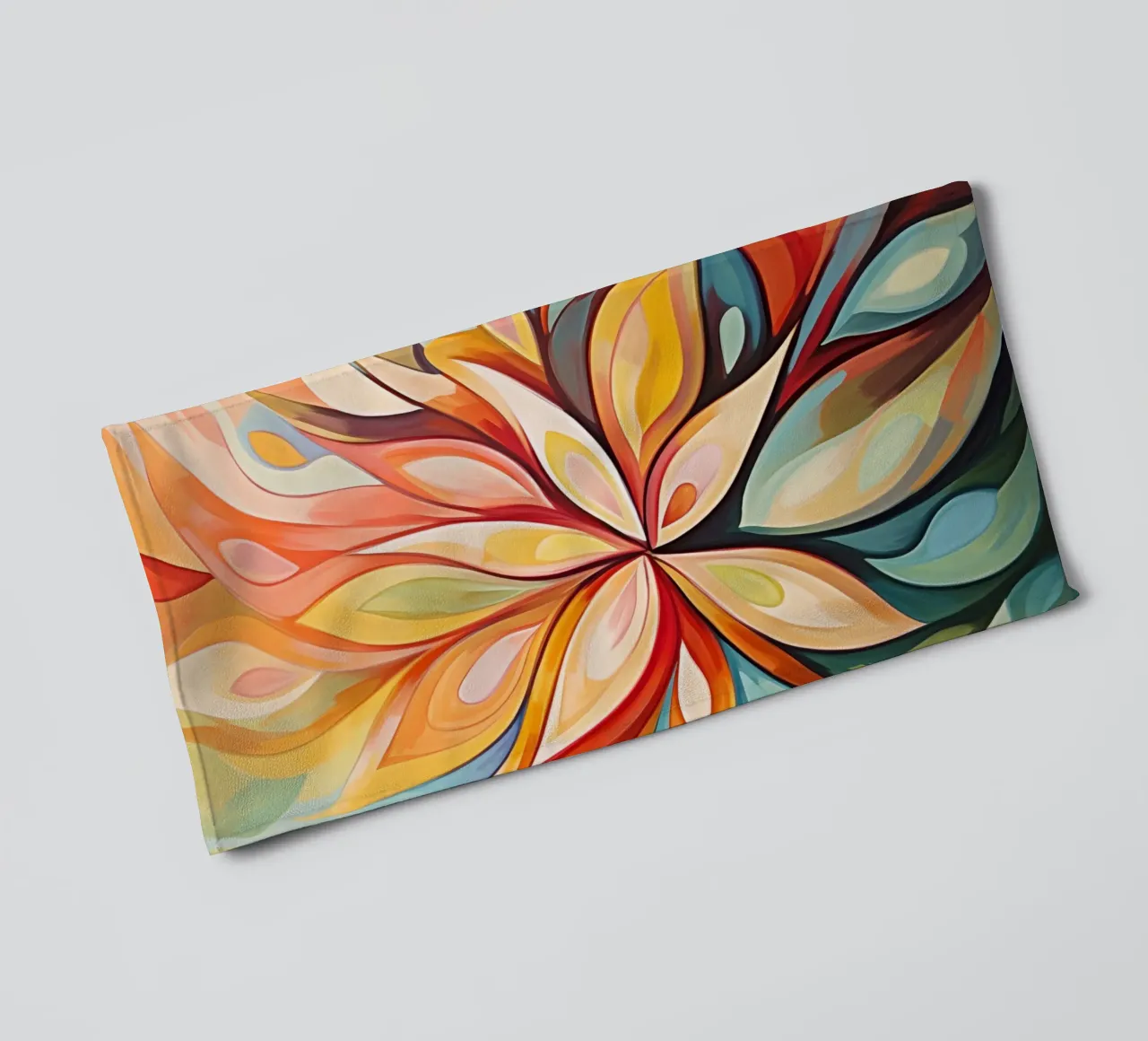 Kleurrijke abstracte bloem badhanddoek van Imagine