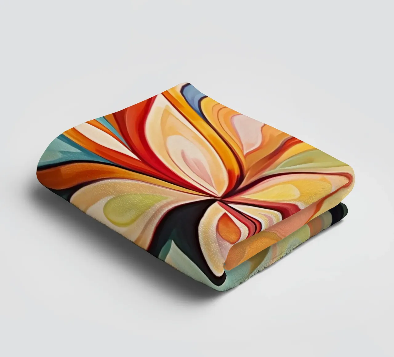 Kleurrijke abstracte bloem badhanddoek van Imagine