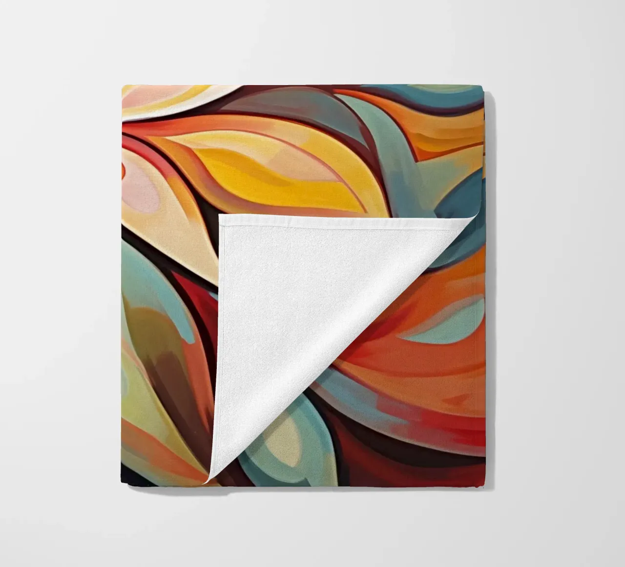 Colourful abstract flower beach towel by Imagine