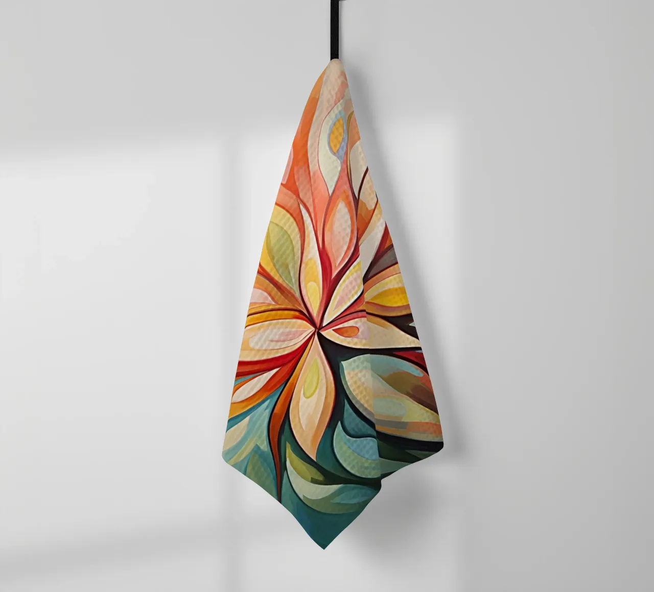 Fleur abstraite colorée torchon de Imagine