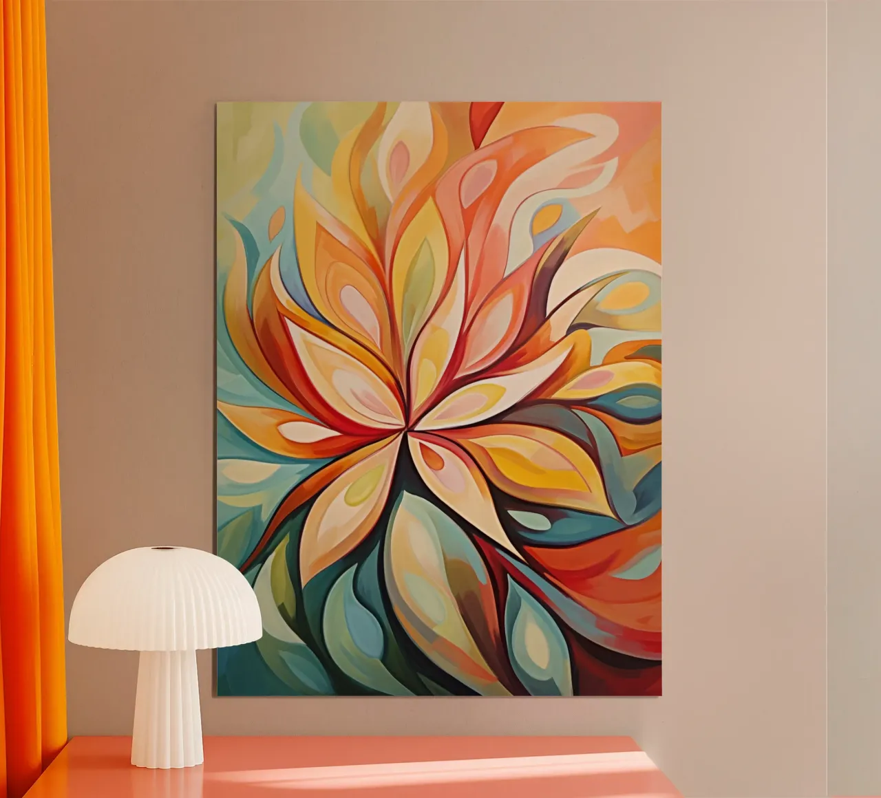 Kleurrijke abstracte bloem hahnemühle van Imagine