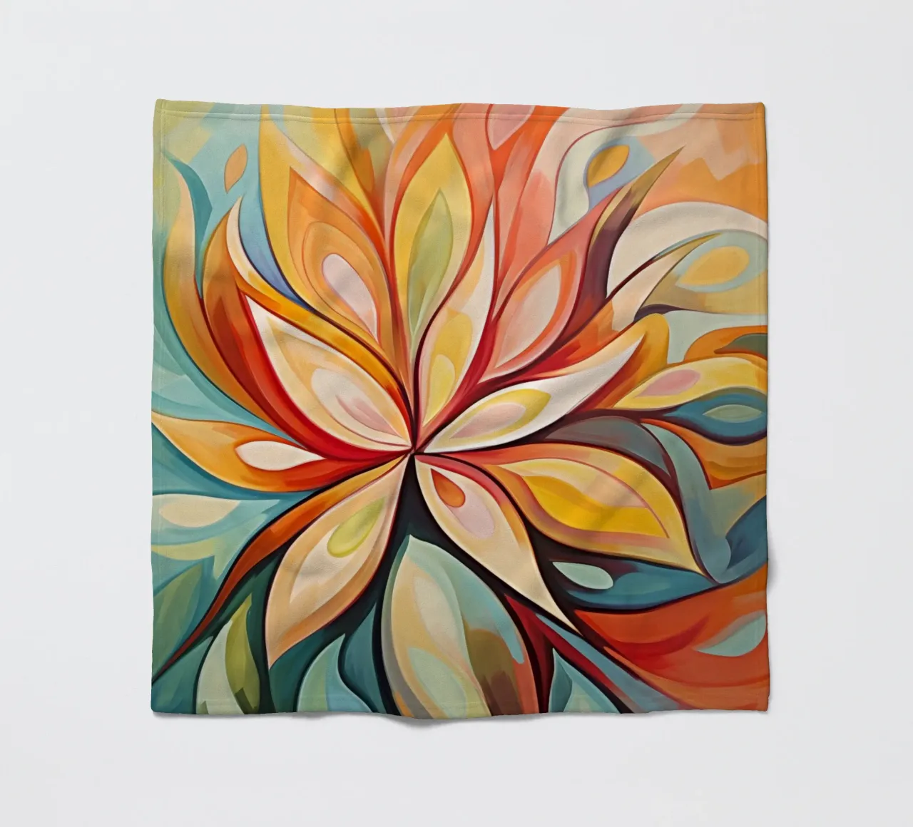 Colourful abstract flower fleece blanket by Imagine