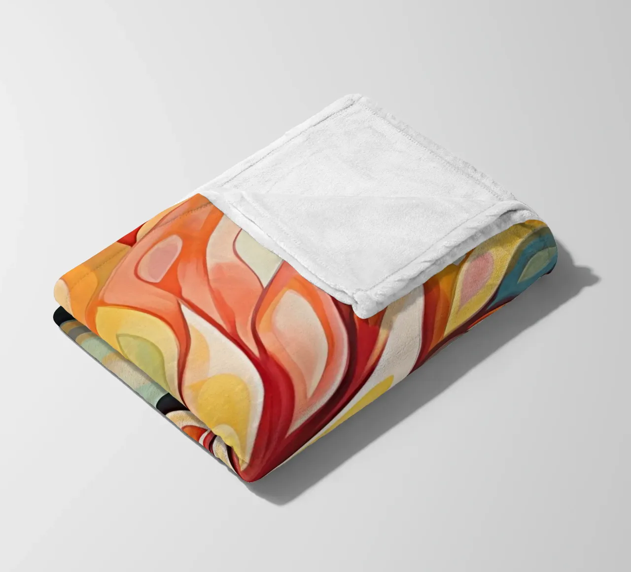 Colourful abstract flower fleece blanket by Imagine