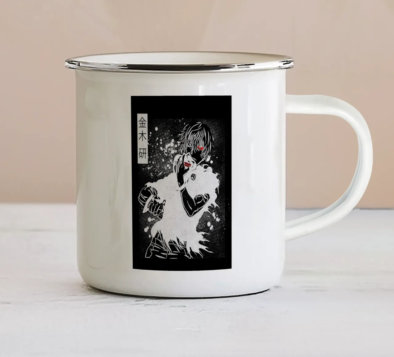 Ken Kaneki tokyo ghoul enamel mug by Neonartstudio